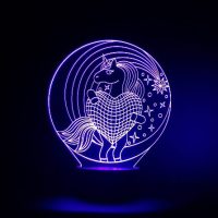 Veilleuse Cœur de Licorne dans les étoiles