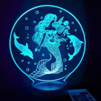 Veilleuse Sirène et dauphins